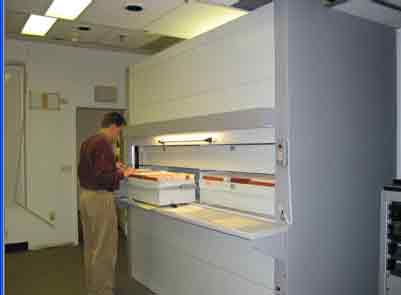 Megastar Office Products with ADA drawers can be set for retrieval at standing or sitting hieghts