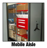 Equipto mobile aisle Shelving